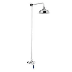 Heritage Glastonbury Midnight Blue Exposed Shower with Premium Fixed Riser Kit - SGRBLSIN01