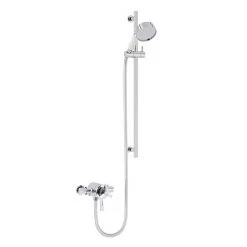 Heritage Gracechurch Exposed Shower with Deluxe Flexible Riser Kit - Chrome - SGRDDUAL05