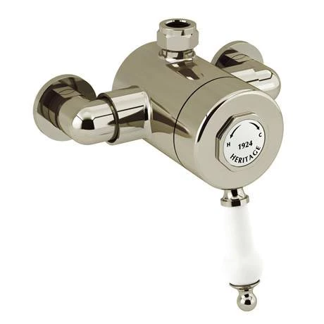 Heritage Glastonbury Exposed Shower with Premium Fixed Riser Kit - Vintage Gold - SGSIN04 4 Heritage Glastonbury Exposed Shower with Premium Fixed Riser Kit - Vintage Gold - SGSIN04 - Image 2