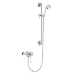 Heritage Hartlebury Exposed Shower with Premium Flexible Riser Kit - Chrome - SHDDUAL09