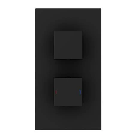 Arezzo Matt Black Square Thermostatic Shower Pack incl. Wall Mounted Head + Slider Rail Kit 7 Arezzo Matt Black Square Thermostatic Shower Pack incl. Wall Mounted Head + Slider Rail Kit - Image 5