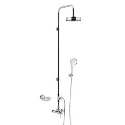 Heritage Somersby Exposed Shower with Deluxe Fixed Riser Kit & Diverter to Handset - Chrome - SSOBDUAL04