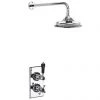 Burlington Trent Black Thermostatic Concealed Single Outlet Shower Valve with 6" Fixed Head -Shower Sets Shop TF1S BLA V16 P