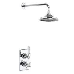 Burlington Trent Thermostatic Concealed Single Outlet Shower Valve with Fixed Head