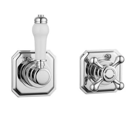 Trafalgar Traditional Concealed Individual Stop Tap + Thermostatic Control Valve with 8" Shower Head 5 Trafalgar Traditional Concealed Individual Stop Tap + Thermostatic Control Valve with 8" Shower Head - Image 3