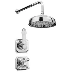 Trafalgar Traditional Concealed Individual Stop Tap + Thermostatic Control Valve with 8" Shower Head 11 Trafalgar Traditional Concealed Individual Stop Tap + Thermostatic Control Valve with 8" Shower Head -Shower Sets Shop TRA ISV PK1 nd1 460
