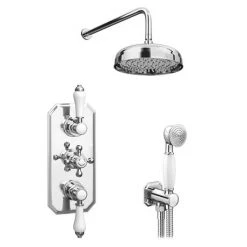 Trafalgar Traditional Triple Thermostatic Shower Package with Head + Handset -Shower Sets Shop TRADPK01 detail1 460