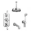 Trafalgar Traditional Shower Package with Ceiling Mounted Fixed Head, Handset + Bath Spout -Shower Sets Shop TRADPK03 prod