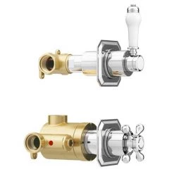 Trafalgar Concealed Individual Stop Tap + Thermostatic Control Valve with with Slider Rail Kit -Shower Sets Shop TRAF ISV PK3 d5 460