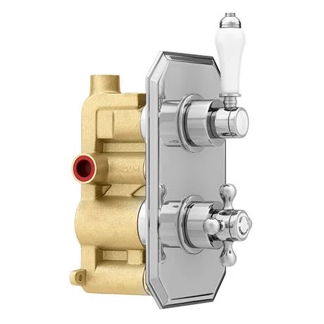 Trafalgar Traditional Twin Concealed Thermostatic Shower Valve inc. 8" Apron Fixed Head 8 Trafalgar Traditional Twin Concealed Thermostatic Shower Valve inc. 8" Apron Fixed Head - Image 6
