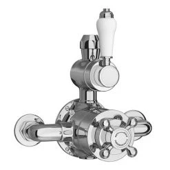 Trafalgar Traditional Twin Exposed Thermostatic Shower Valve + Rigid Riser -Shower Sets Shop TSVRR nw d1 460