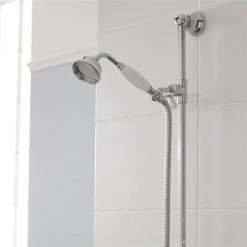 Nuie Traditional Exposed Thermostatic Triple Shower Valve inc. Riser, 4" Rose & Slide Rail Kit -Shower Sets Shop Traditional Exposed Thermostatic Triple Shower Valve TEXSVRKIT d3 375