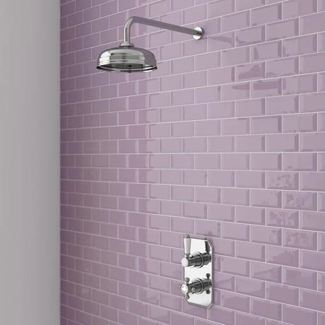 Trafalgar Traditional Twin Concealed Thermostatic Shower Valve inc. 8" Apron Fixed Head 3 Trafalgar Traditional Twin Concealed Thermostatic Shower Valve inc. 8" Apron Fixed Head