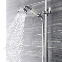 Trafalgar Triple Exposed Thermostatic Shower Valve + Slider Rail Kit with Rigid Riser -Shower Sets Shop Trafalgar Triple Exposed Thermostatic Shower Valve Slider Rail Kit with Rigid Riser d3 460