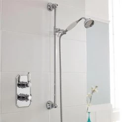 Trafalgar Twin Concealed Thermostatic Shower Valve + Slider Rail Kit