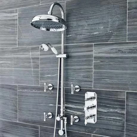 Ultra Traditional Triple Concealed Shower with Luxury Shower Kit & 4 Body Jets 3 Ultra Traditional Triple Concealed Shower with Luxury Shower Kit & 4 Body Jets