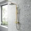 Venice Cubo Brushed Brass Modern Thermostatic Shower -Shower Sets Shop VC68BRA P
