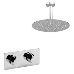 Venice Round Shower System with Concealed Valve + Ceiling Mounted Head