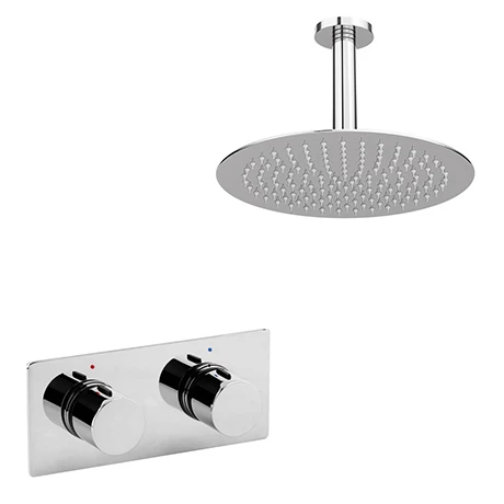 Venice Round Shower System with Concealed Valve + Ceiling Mounted Head 3 Venice Round Shower System with Concealed Valve + Ceiling Mounted Head