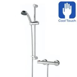 Bristan - Zing Cool Touch Thermostatic Bar Valve with Adjustable Riser & Fast Fit Kit - ZI-SHXSMCTFF-C